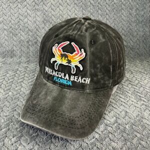 Alvin's Island Pensacola Beach Florida Crab Adjustable OS Faded Black Cap